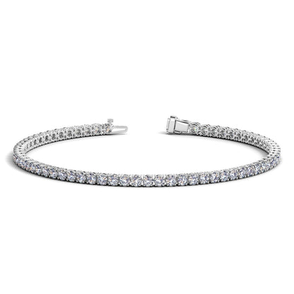 Lab Grown Round Diamond Tennis Bracelet in 14k White Gold (3 cctw F/G  VS2/SI1) Bids.com