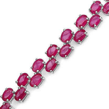 25.30 Carat Genuine Glass Filled Ruby .925 Sterling Silver Bracelet Bids.com