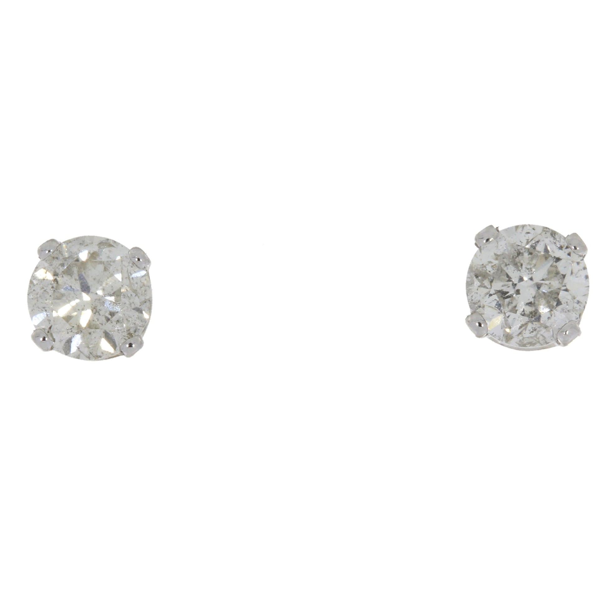 Natural .75ct Diamond Stud Earrings 14KT White Gold Bids.com