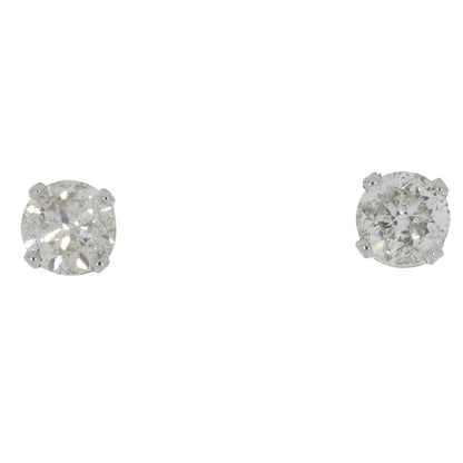 Natural .75ct Diamond Stud Earrings 14KT White Gold Bids.com
