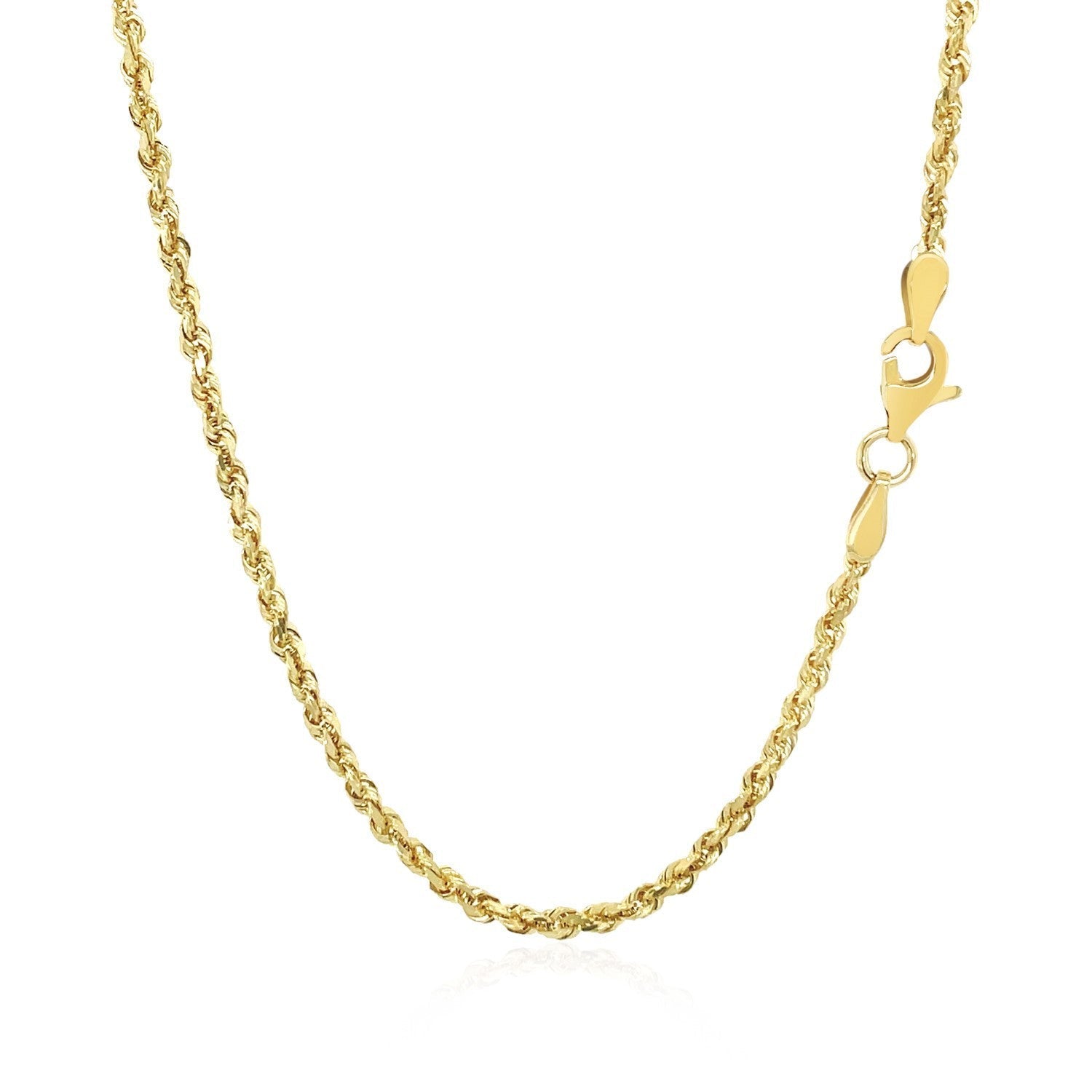 2.25mm 10k Yellow Gold Solid Diamond Cut Rope Chain Bids.com