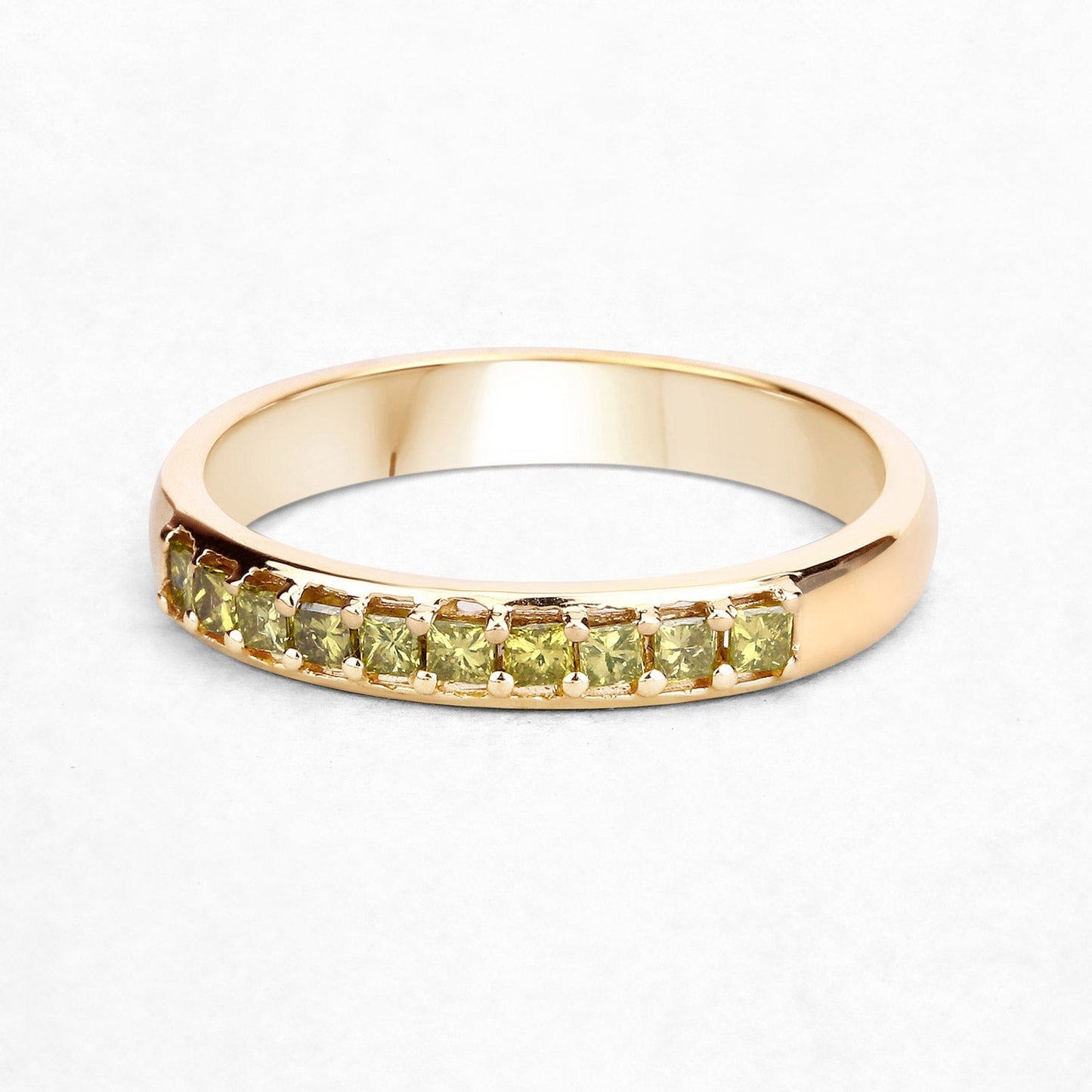 0.27 Carat Genuine Yellow Diamond 14K Yellow Gold Ring (SI1-SI2) Bids.com