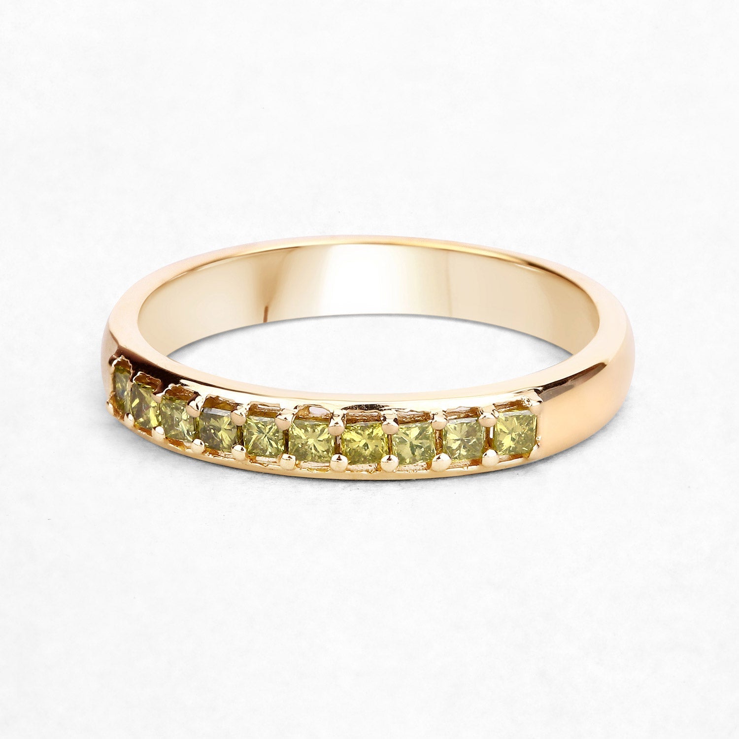 0.27 Carat Genuine Yellow Diamond 14K Yellow Gold Ring (SI1-SI2) Bids.com