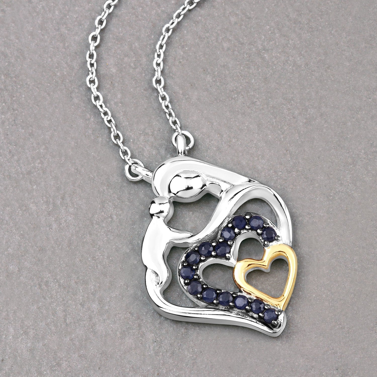 0.28 Carat Genuine Blue Sapphire .925 Sterling Silver Pendant Bids.com