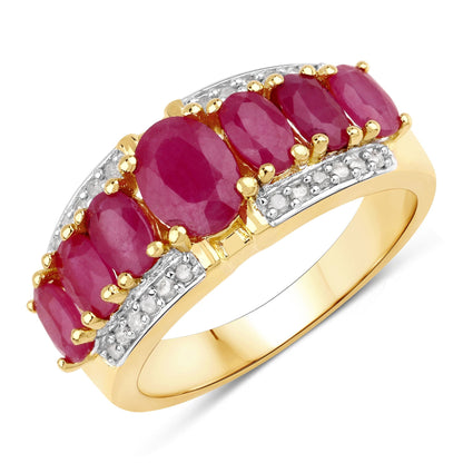 2.60 Carat Genuine Johnson Ruby and White Diamond .925 Sterling Silver Ring Bids.com