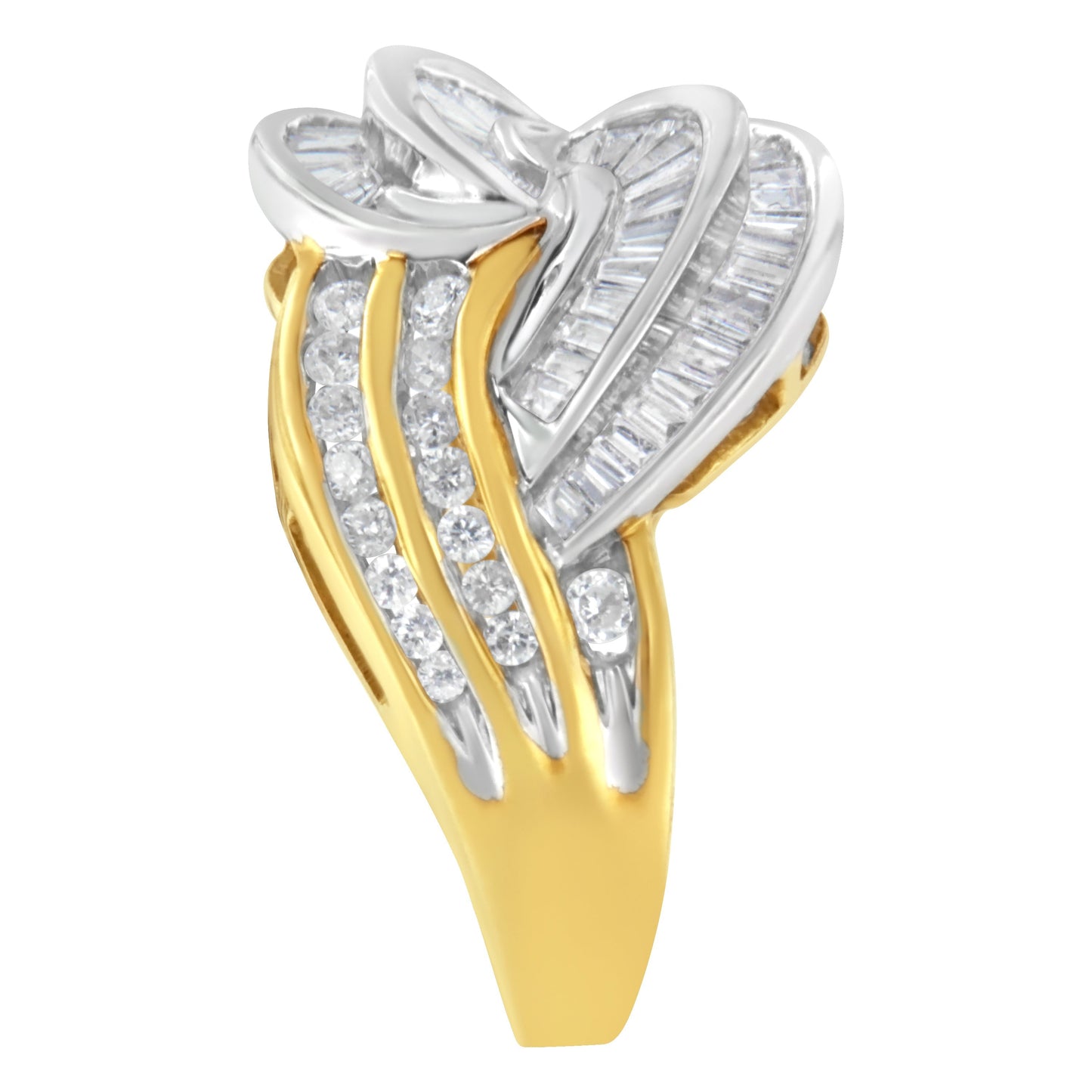 10KT Two-Toned Gold Diamond Bypass Ring (1 cttw, H-I Color, SI1-SI2 Clarity) Bids.com