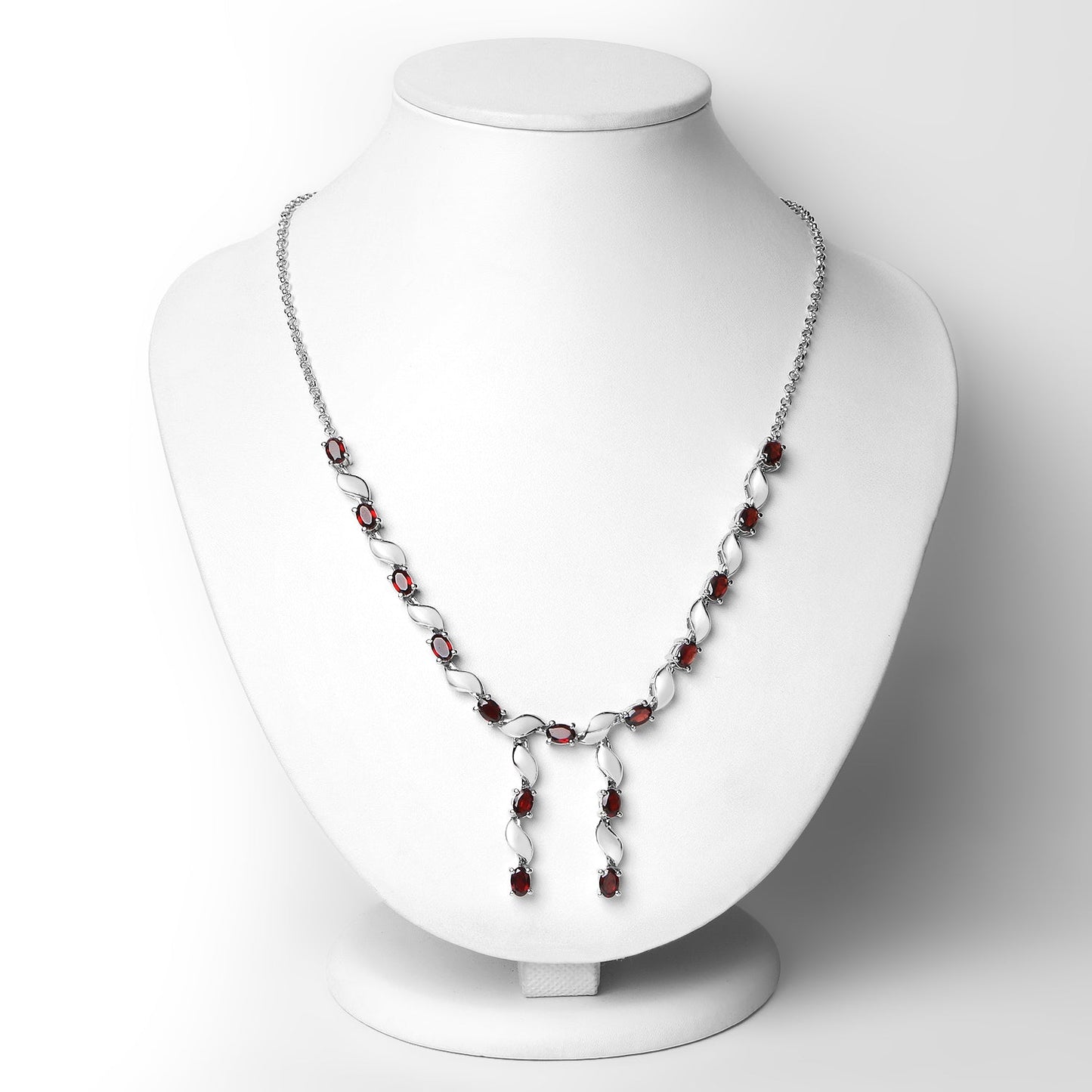 7.65 Carat Genuine Garnet .925 Sterling Silver Necklace Bids.com