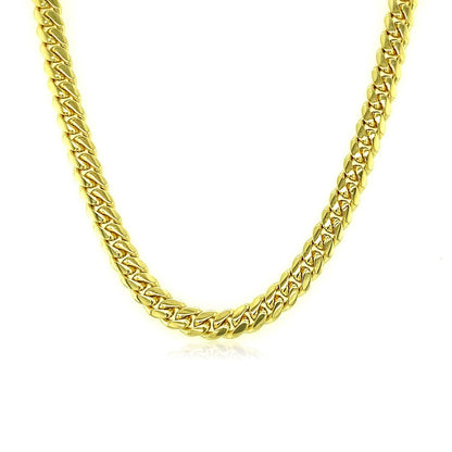 3.9mm 10k Yellow Gold Classic Miami Cuban Solid Chain Bids.com
