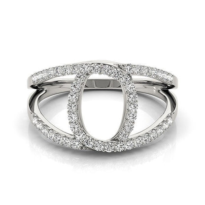14k White Gold Diamond Loop Style Dual Band Ring (1/2 cttw) Bids.com