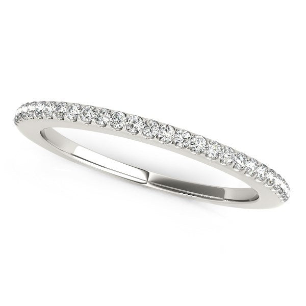 14k White Gold Pave Scallop Setting Diamond Wedding Band (1/8 cttw) Bids.com
