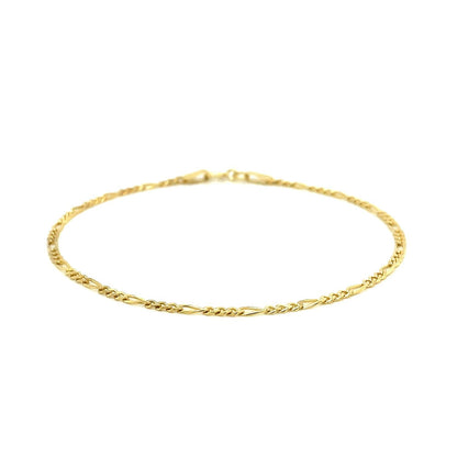 14k Yellow Gold Figaro Bracelet 1.5mm Bids.com