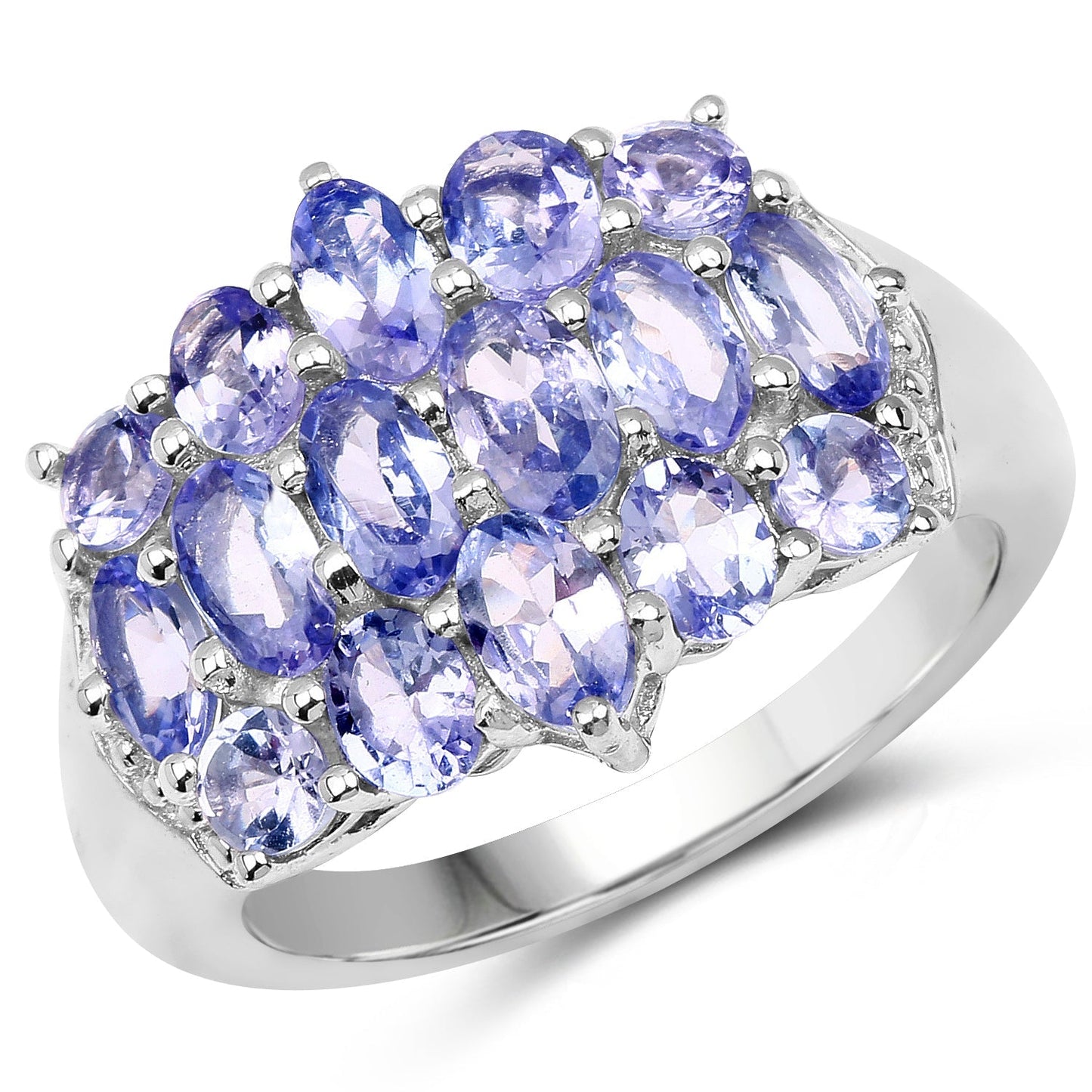 3.08 Carat Genuine Tanzanite .925 Sterling Silver Ring Bids.com