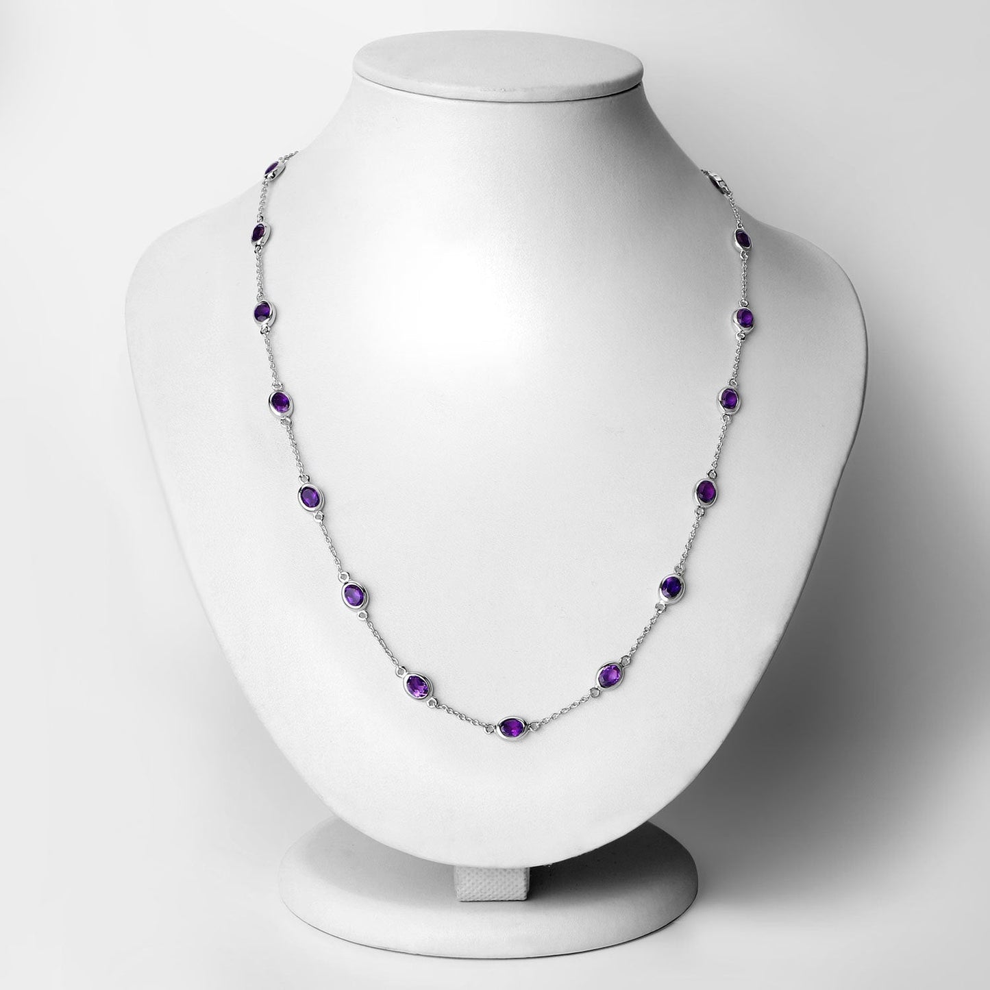 6.12 Carat Genuine Amethyst .925 Sterling Silver Necklace Bids.com