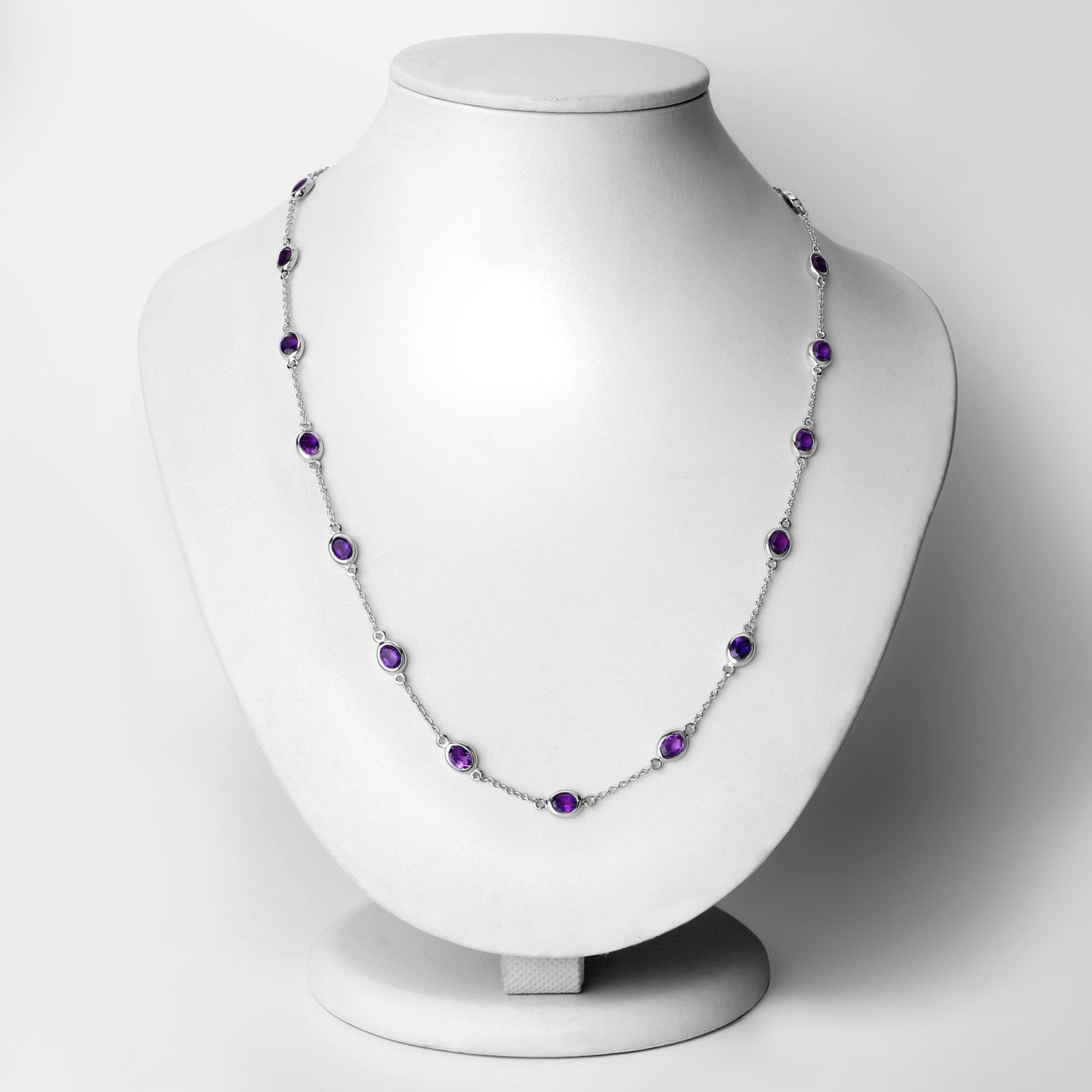 6.12 Carat Genuine Amethyst .925 Sterling Silver Necklace Bids.com