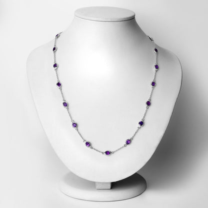 6.12 Carat Genuine Amethyst .925 Sterling Silver Necklace Bids.com