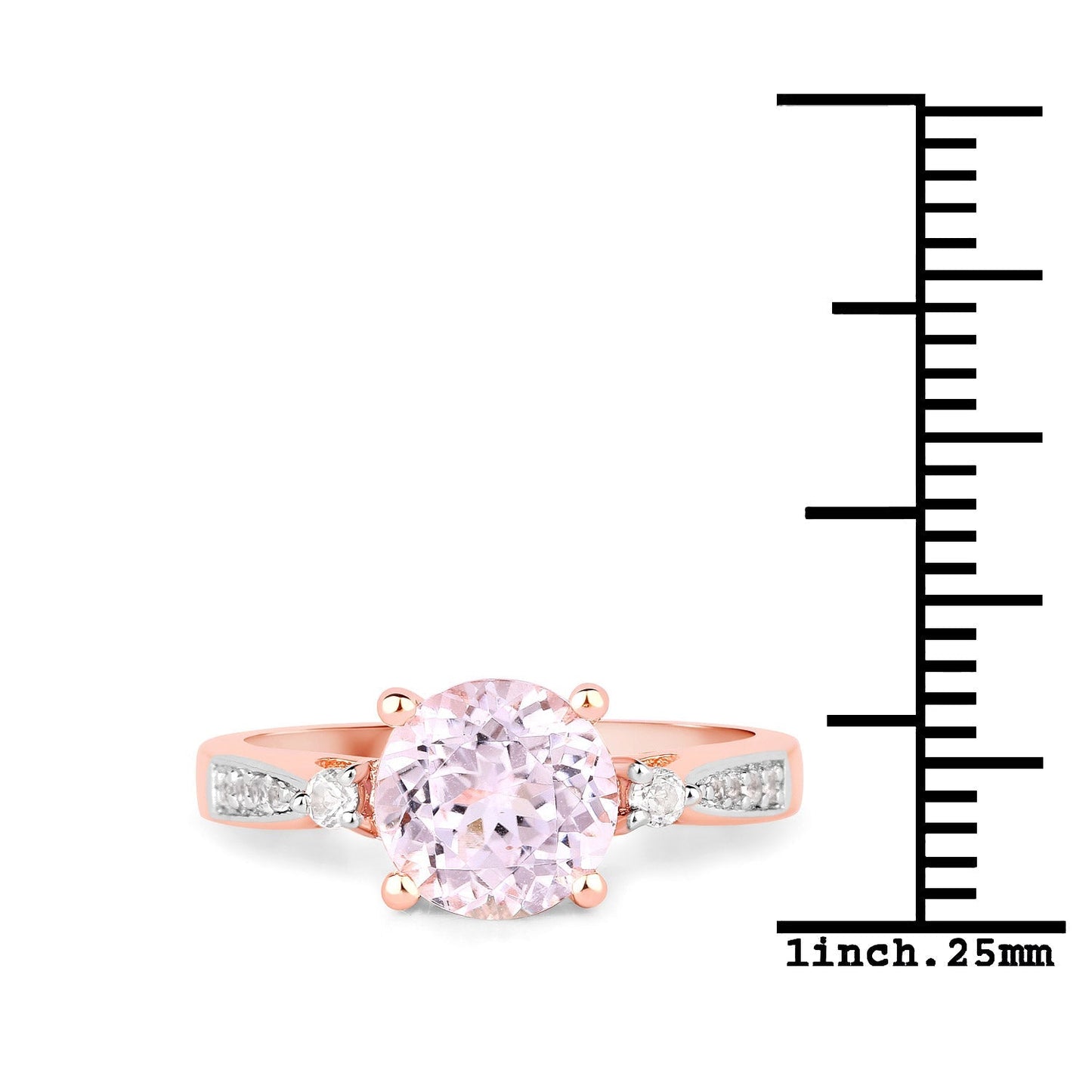 2.73 Carat Genuine Kunzite and White Topaz .925 Sterling Silver Ring Bids.com