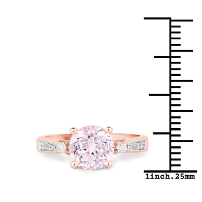 2.73 Carat Genuine Kunzite and White Topaz .925 Sterling Silver Ring Bids.com