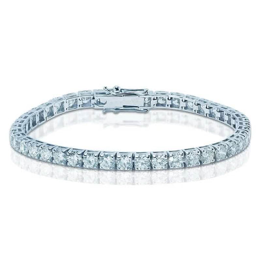 9 Ct Genuine Round-Cut Real Diamond Tennis Bracelet 7" 14K White Gold DailySale