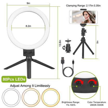 9" Dimmable LED Ring Light with Tripod DailySale
