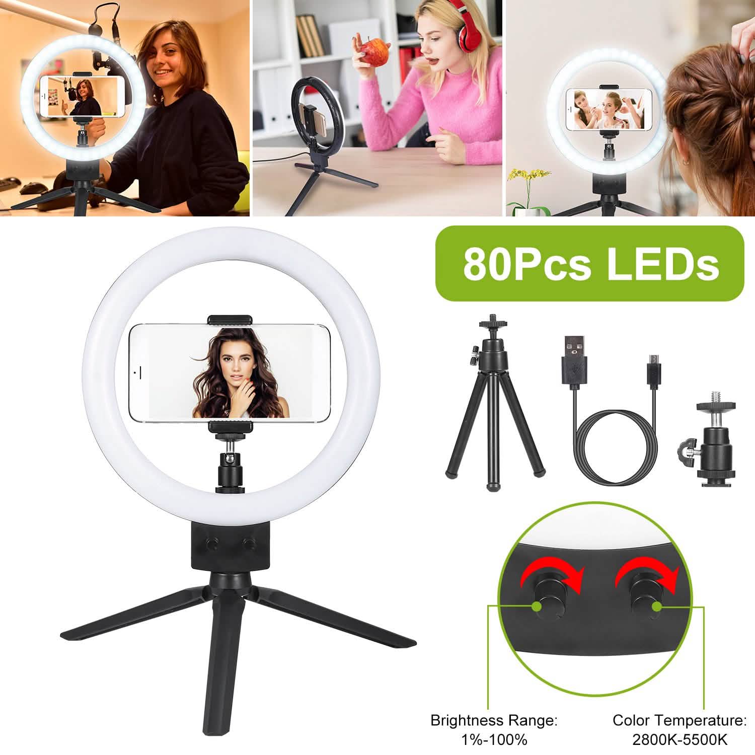9" Dimmable LED Ring Light with Tripod DailySale