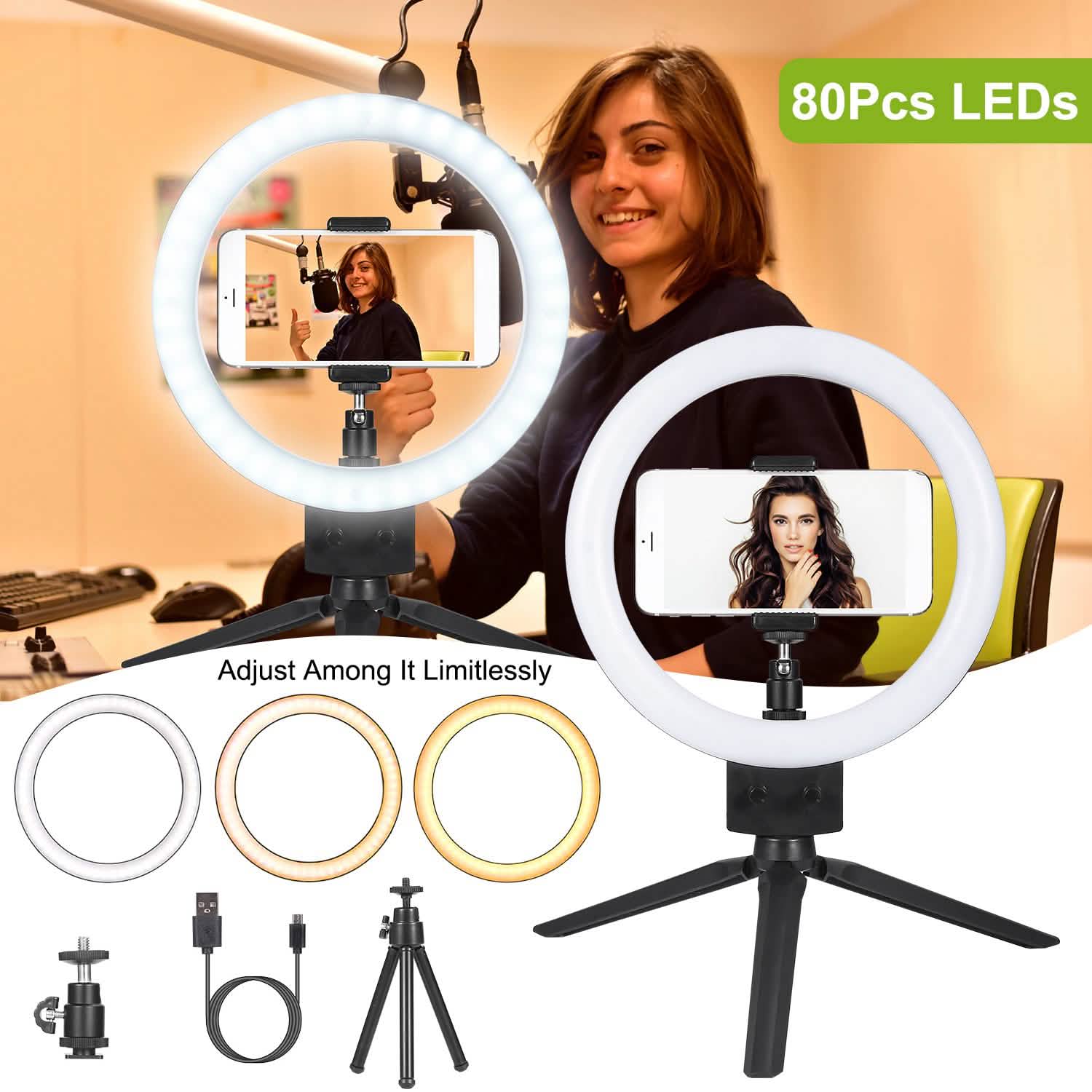 9" Dimmable LED Ring Light with Tripod DailySale