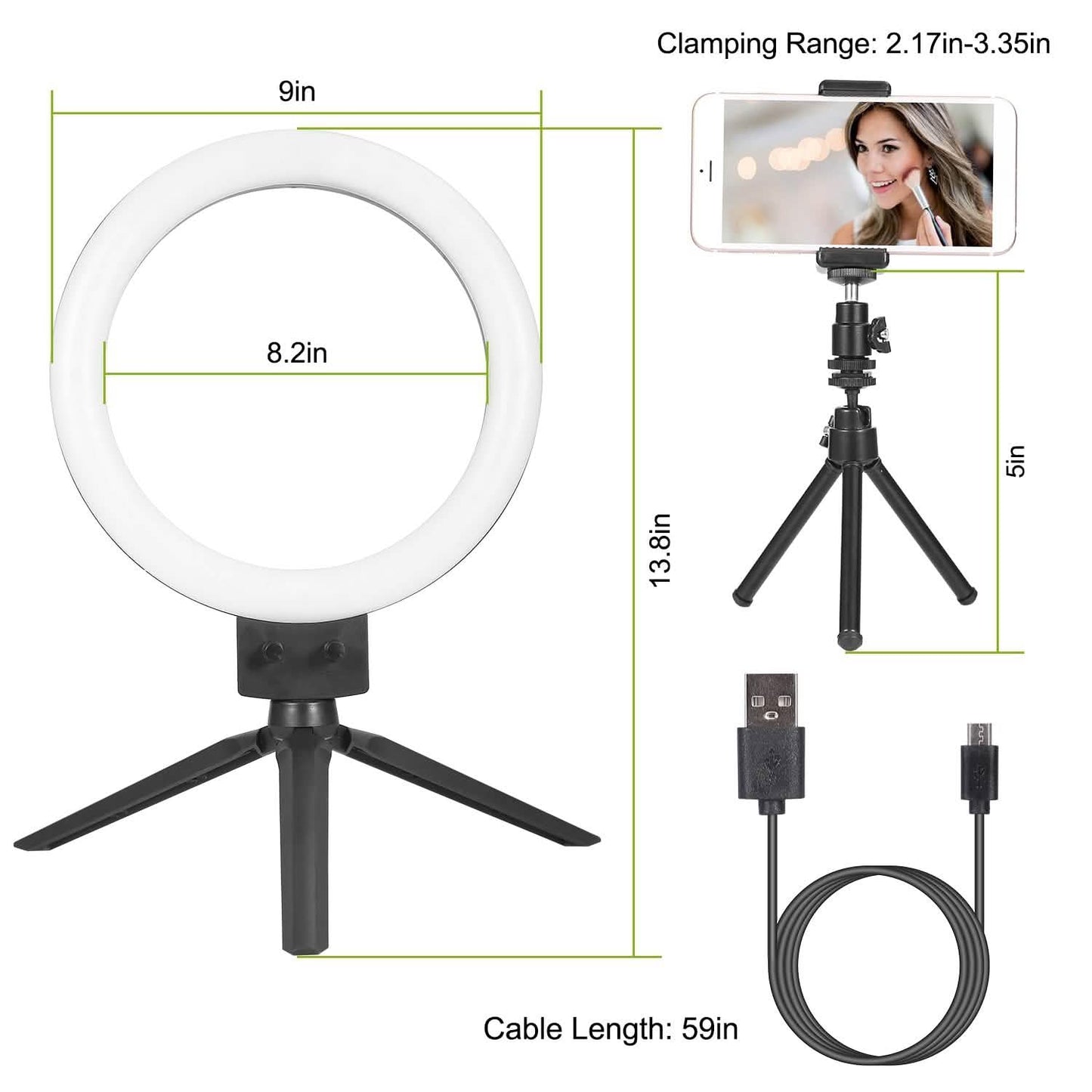 9" Dimmable LED Ring Light with Tripod DailySale
