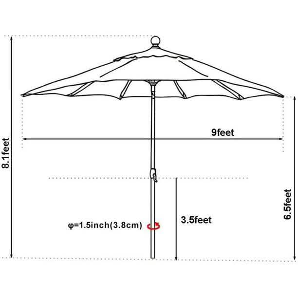 9 Ft. Outdoor Market and Table Patio Umbrella DailySale