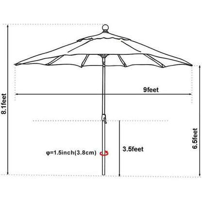 9 Ft. Outdoor Market and Table Patio Umbrella DailySale