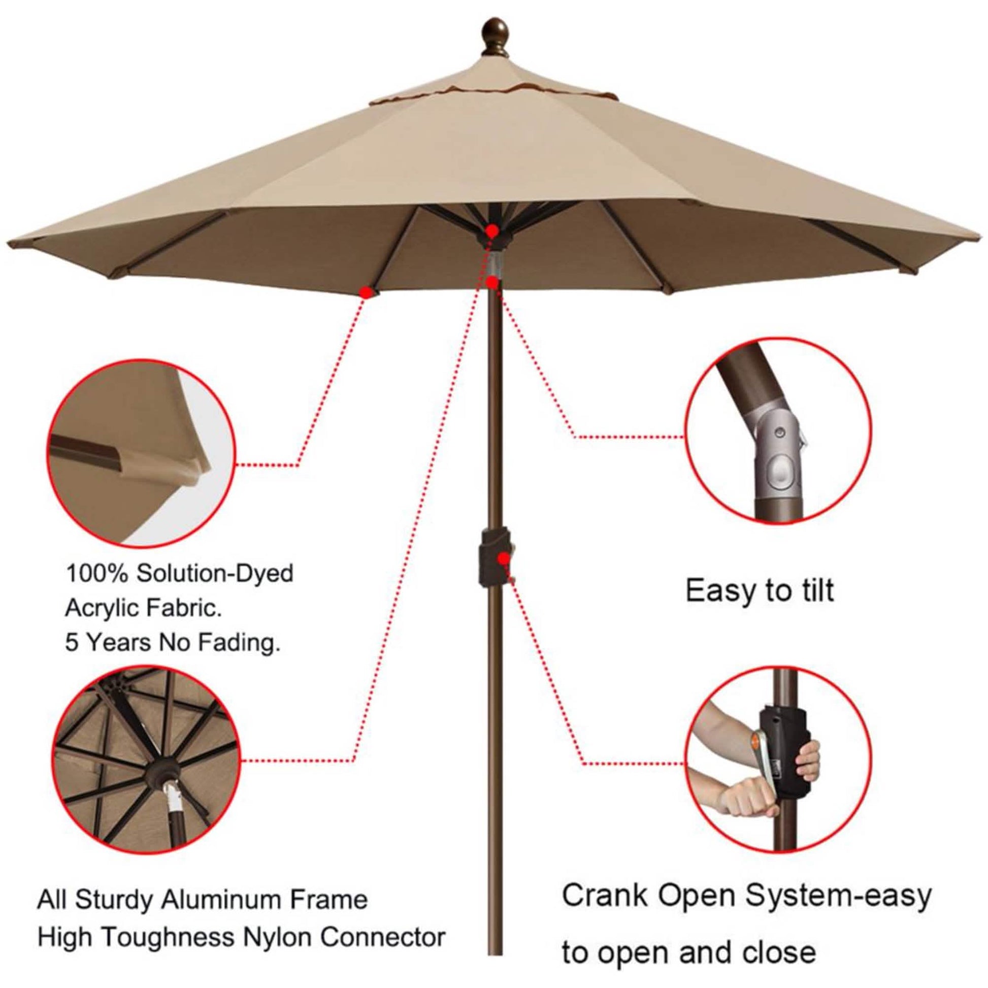 9 Ft. Outdoor Market and Table Patio Umbrella DailySale