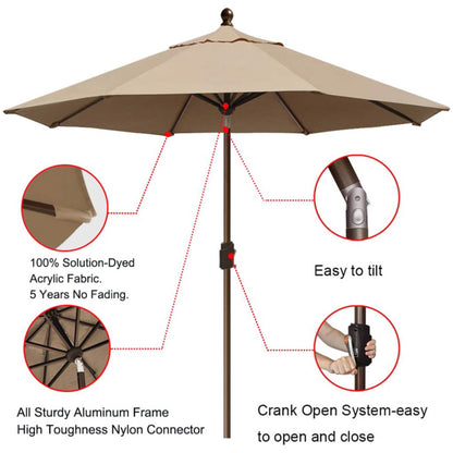 9 Ft. Outdoor Market and Table Patio Umbrella DailySale