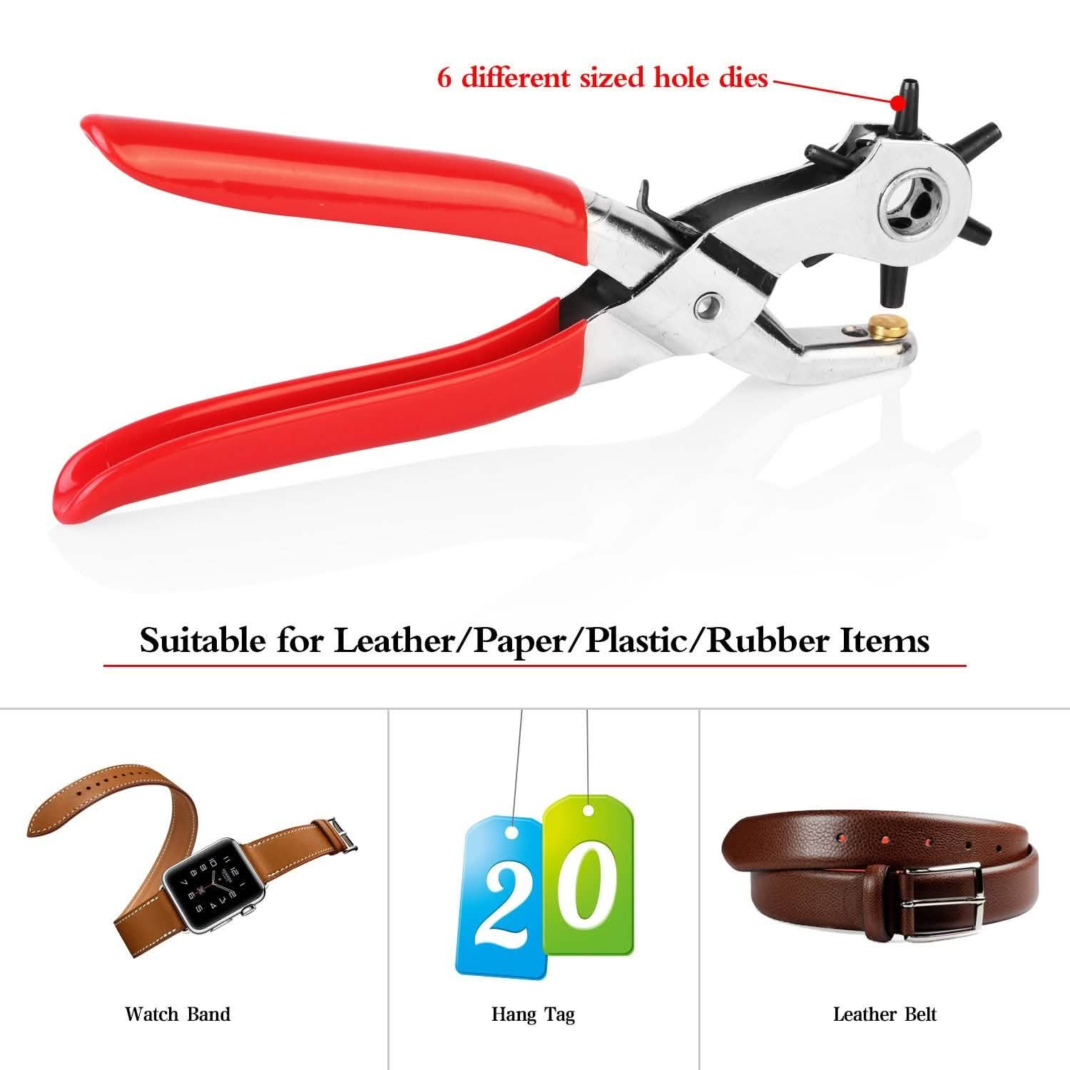 9" Heavy Duty Belt Hole Punch Hand Pliers DailySale