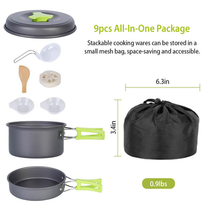 9-Piece: Camping Cookware Set DailySale