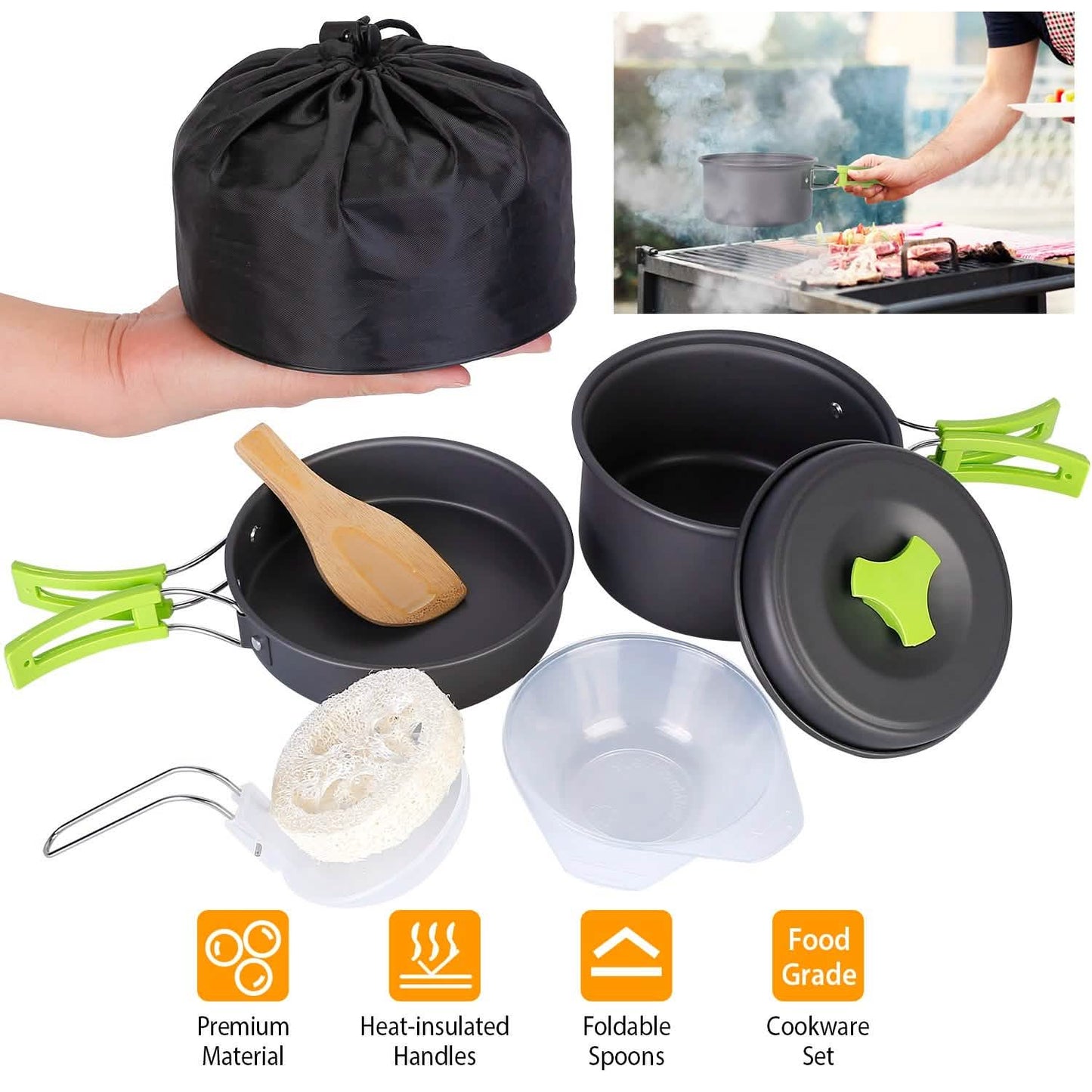 9-Piece: Camping Cookware Set DailySale