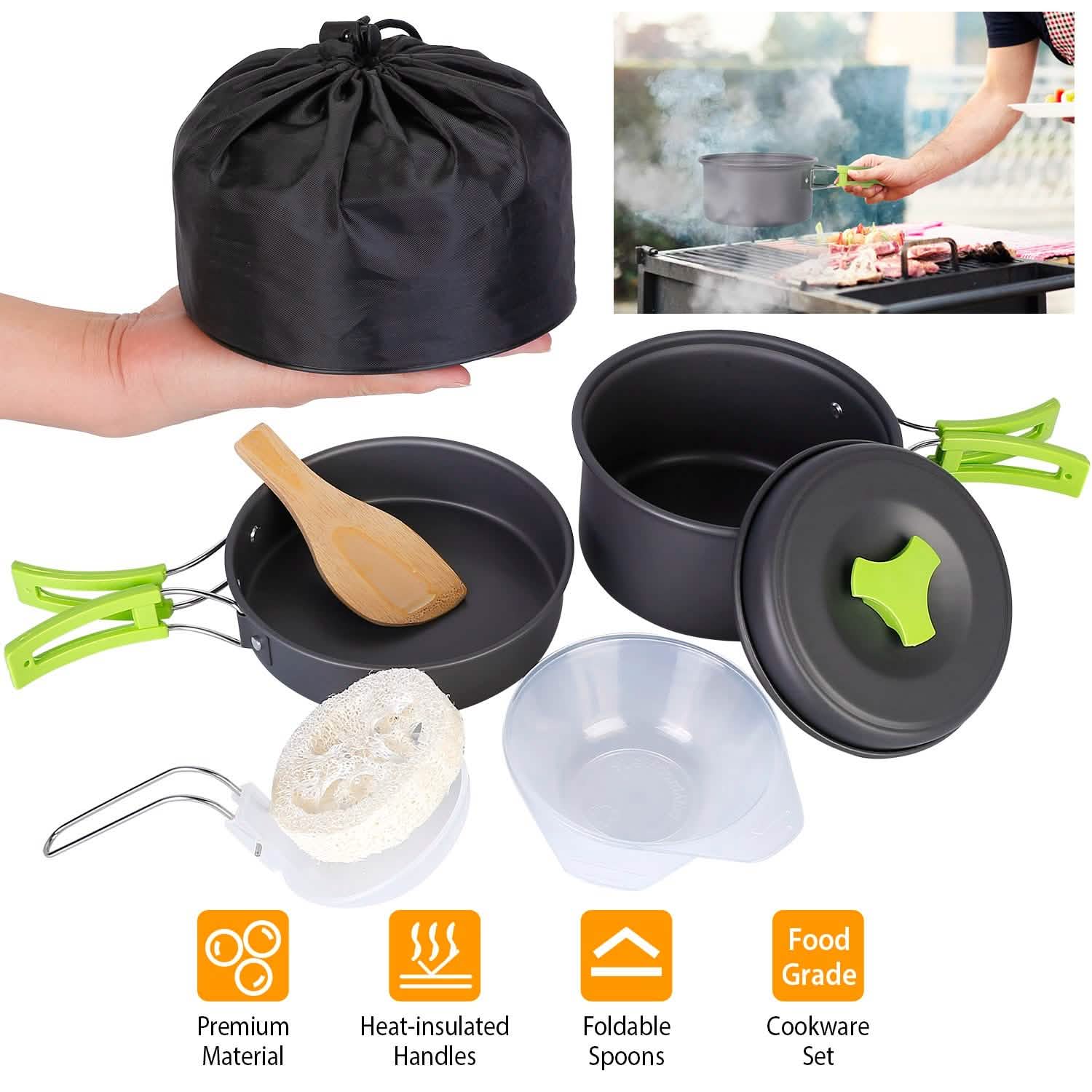 9-Piece: Camping Cookware Set DailySale