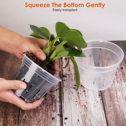 9-Piece: Orchid Pots Clear Reusable Plastic Flower Plant Nursery Planter DailySale