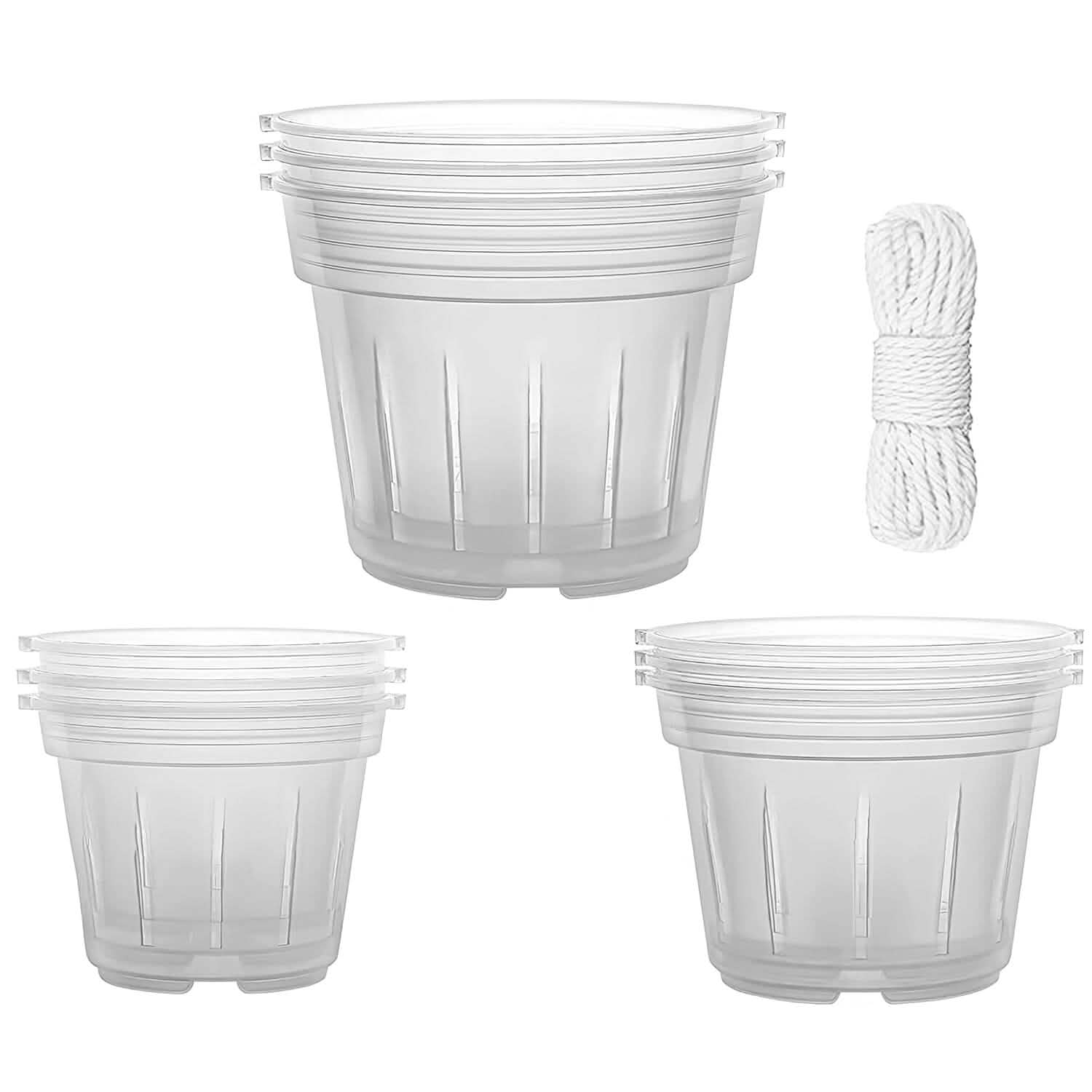 9-Piece: Orchid Pots Clear Reusable Plastic Flower Plant Nursery Planter DailySale