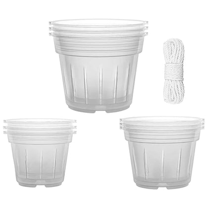 9-Piece: Orchid Pots Clear Reusable Plastic Flower Plant Nursery Planter DailySale