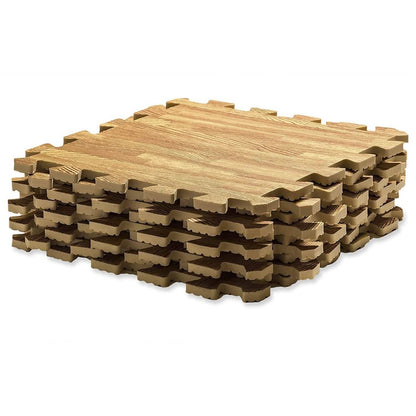 9-Piece Set: HemingWeigh Printed Wood Grain Interlocking Foam Floor Puzzle Mats DailySale