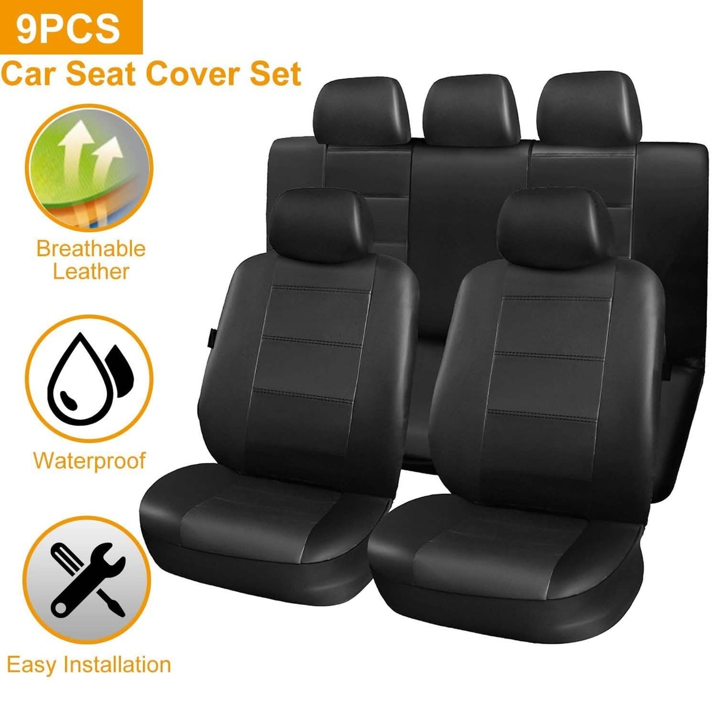 9-Piece Set: PU Leather Car Seat Cover DailySale