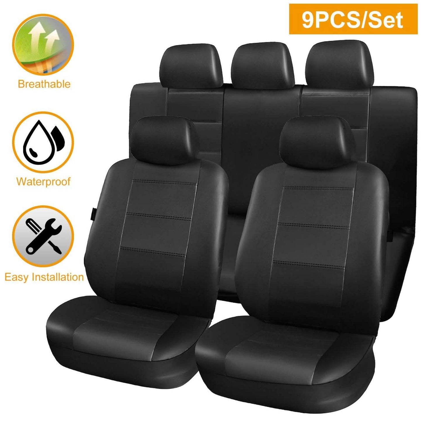 9-Piece Set: PU Leather Car Seat Cover DailySale