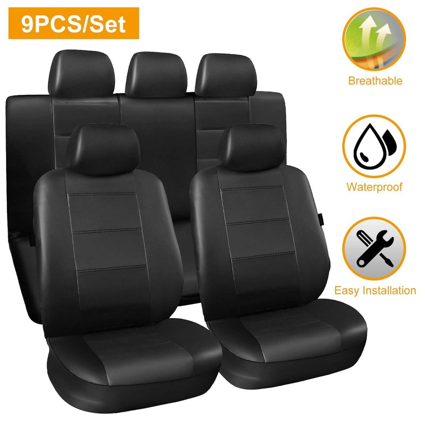 9-Piece Set: PU Leather Car Seat Cover DailySale