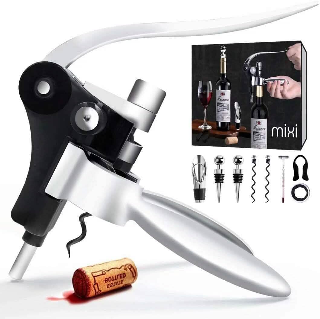 9-Piece Set: Wine Opener Set with Corkscrew, Foil Cutter, Thermometer, Stoppers & More DailySale