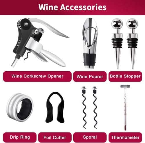 9-Piece Set: Wine Opener Set with Corkscrew, Foil Cutter, Thermometer, Stoppers & More DailySale