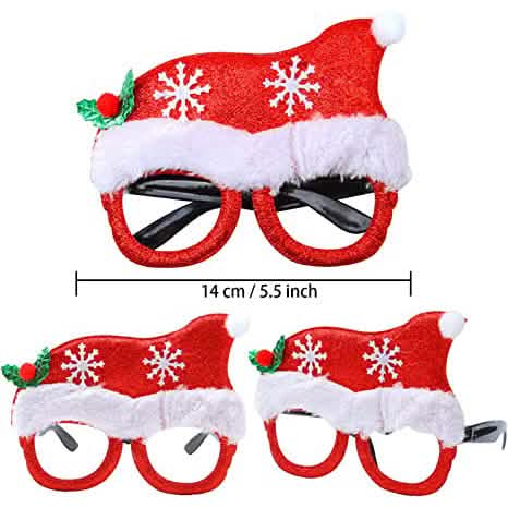 9-Pieces: Christmas Glitter Party Glasses Frame DailySale