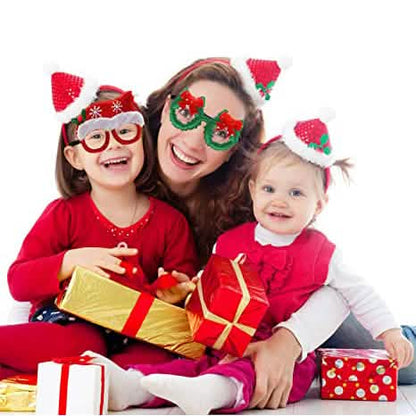 9-Pieces: Christmas Glitter Party Glasses Frame DailySale