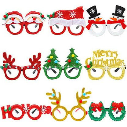9-Pieces: Christmas Glitter Party Glasses Frame DailySale