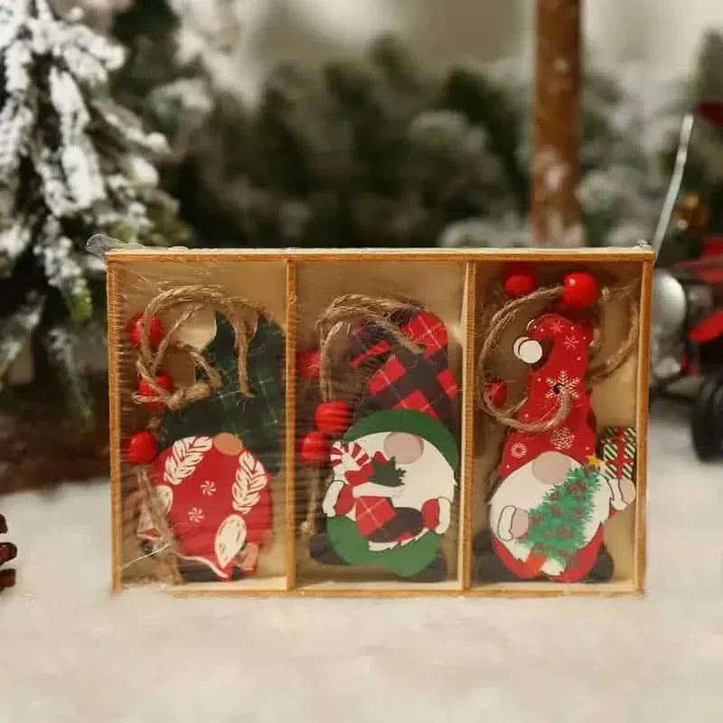 9-Pieces: Festive Christmas Wooden Hanging Box DailySale