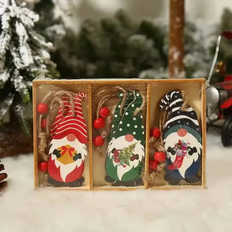 9-Pieces: Festive Christmas Wooden Hanging Box DailySale