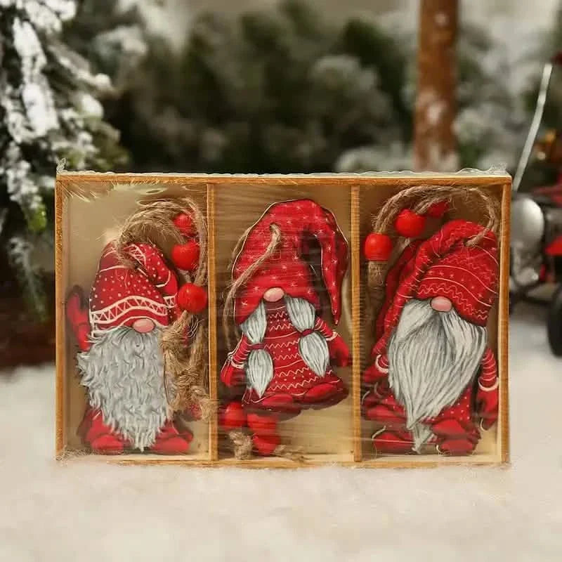9-Pieces: Festive Christmas Wooden Hanging Box DailySale