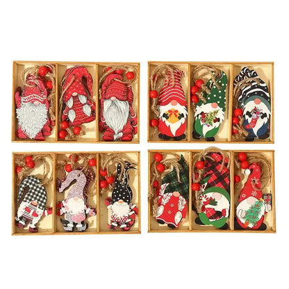 9-Pieces: Festive Christmas Wooden Hanging Box DailySale